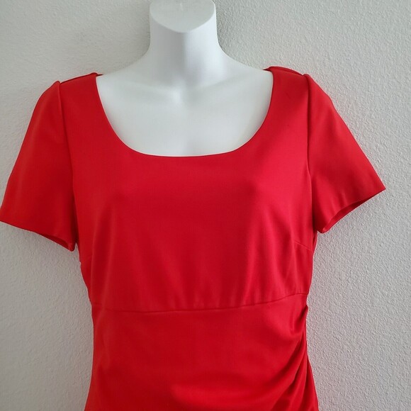 Diane Von Furstenberg Sheath Dress 10 Red Classic Cocktail Business Timeless - Picture 2 of 12